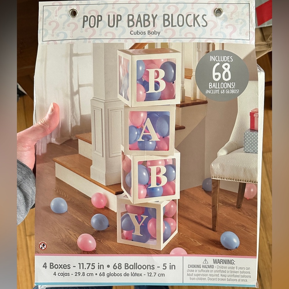 BABY BOX SET- Used once- PLUS BALLOONS